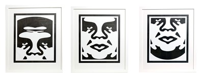Lot 156 - Shepherd Fairey - Obey I-III (Face) | signed offset lithographs