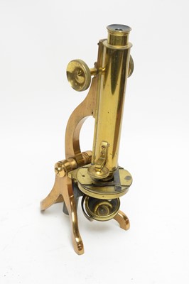 Lot 436 - A 20th Century Mawson and Swan of Newcastle brass microscope