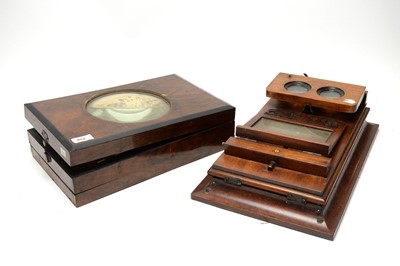 Lot 462 - An early 20th Century  postcard magnifier with a stereoscope viewer
