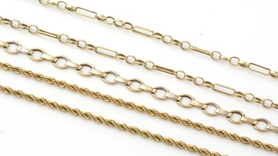 Lot 891 - A 9ct gold bracelet and another necklace