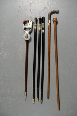 Lot 461 - A collection of six 20th century walking sticks
