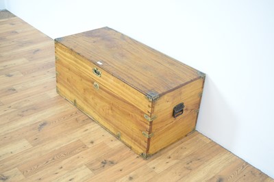 Lot 10 - A  camphorwood and brass strapwork campaign chest