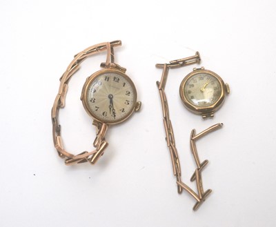 Lot 946 - Two early 20th Century ladies' yellow metal wristwatches