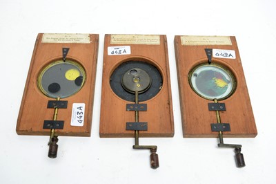 Lot 443 - Three 19th Century magic lanterns of astronomical interest with rackwork