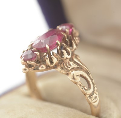 Lot 1028 - A 19th Century ruby and diamond ring