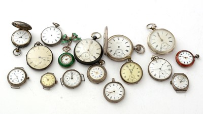 Lot 1055 - A collection of silver cased watches