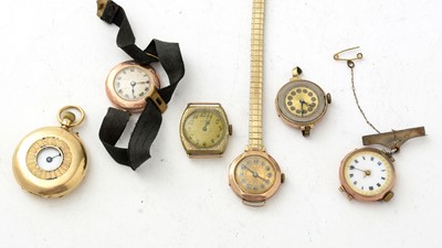 Lot 1057 - A selection of gold cased watches