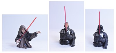 Lot 296 - Gentle Giant Ltd. Star Wars Emperor Palpatine and Darth Vader Busts.