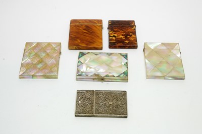 Lot 1198 - Six 19th Century calling card cases