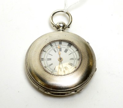 Lot 1210 - A silver cased half hunter pocket watch