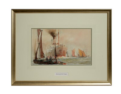 Lot 1056 - William Stephen Tomkin - The End of the Voyage | watercolour