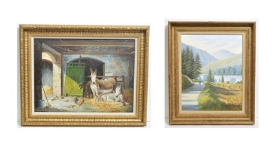 Lot 674 - Spencer Coleman - Donkeys in the Stable, and A Lakeland Walk | acrylic