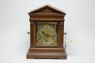 Lot 265 - A 19th Century oak bracket clock