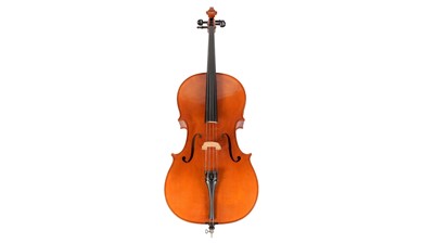 Lot 763 - Karl Hofner cello, two bows and case