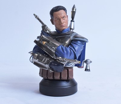 Lot 309 - Gentle Giant Ltd. Star Wars Jango Fett, Grand Moff Tarkin, and Plo Koon Busts.