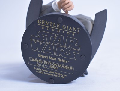 Lot 309 - Gentle Giant Ltd. Star Wars Jango Fett, Grand Moff Tarkin, and Plo Koon Busts.