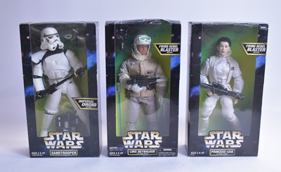 Lot 316 - Kenner Star Wars Action Collection Princess Leia, Sandtrooper and Luke Skywalker Figures.