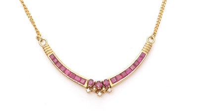 Lot 723 - A ruby and diamond necklace