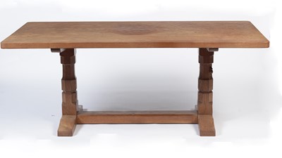 Lot 733 - Robert 'Mouseman' Thompson (of Kilburn): a 1950s oak 6ft refectory dining table