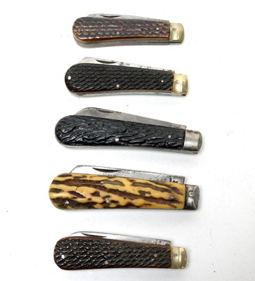 Lot 230 - Five 19th and early 20th Century folding pocket knives