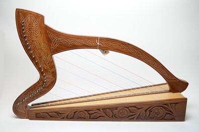 Lot 510 - A hardwood Celtic harp