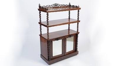 Lot 1486 - A Victorian rosewood three-tier whatnot