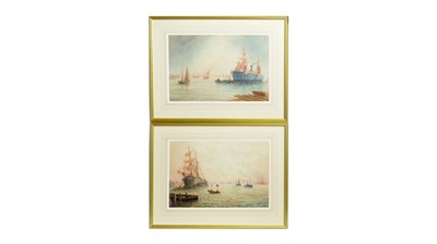 Lot 1064 - Bernard Benedict Hemy - A pair of marine views on the Tyne | watercolour