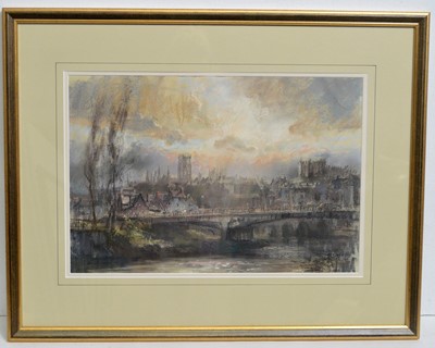 Lot 343 - Walter Holmes - Cloud Break over Durham | pastel