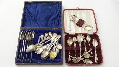 Lot 96 - A selection of silver decorative teaspoons