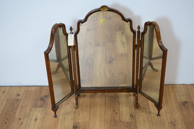 Lot 65A - A 20th Century mahogany framed triptych mirror