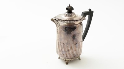 Lot 114 - A silver hot water jug