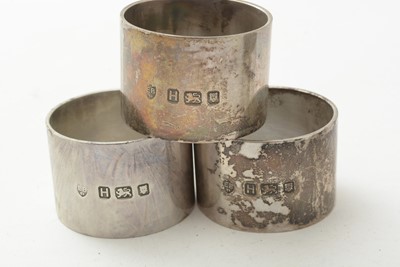 Lot 126 - A set of six silver napkin rings