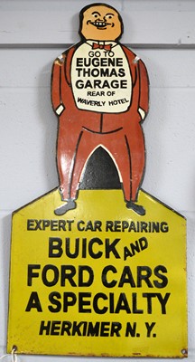 Lot 414 - A Eugene Thomas Garage Expert Car Repair enamel advertising sign