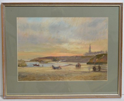 Lot 622 - Walter Holmes - View of Cullercoats Bay | pastel