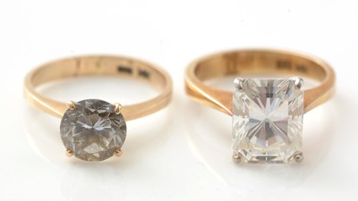 Lot 175 - Two white stone rings