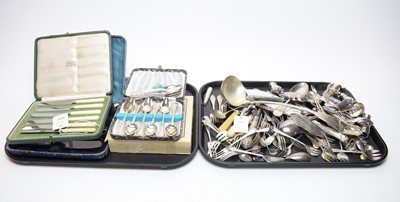 Lot 499 - A selection of plated cutlery and other metalware.