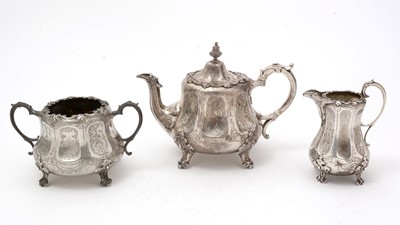 Lot 181 - A Victorian Scottish three-piece silver tea service