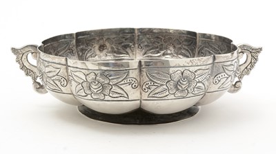 Lot 226 - A mid 19th Century Mexican silver two-handled dish or cup