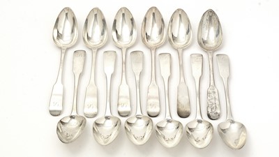 Lot 316 - A set of twelve George III Scottish silver tablespoons