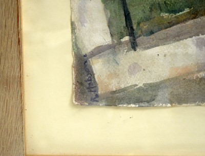 Lot 204 - Richard Hobson - Gun Emplacements, Blyth | watercolour