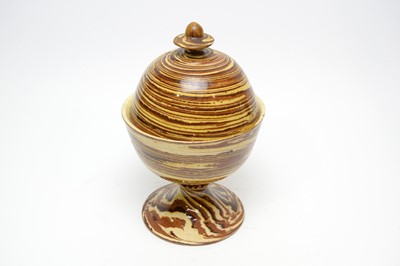 Lot 894 - Agate and slipware wassail bowl and cover