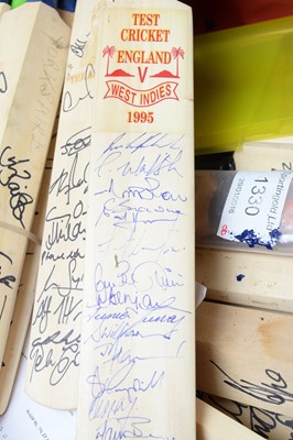 Lot 765 - A collection of signed cricket bats