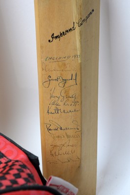 Lot 765 - A collection of signed cricket bats