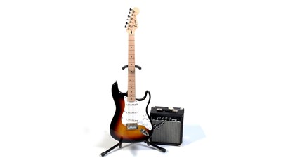 Lot 908 - Squier Stratocaster and Squier Frontman 10G amp