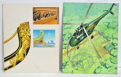 Lot 634 - Will H. Maile, et al - Illustrations for Jigsaws; including Boating Holiday, and Durham | gouache