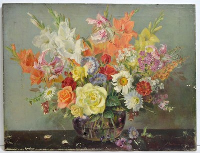 Lot 666 - Thomas William Pattison - Still Life with Summer Blooms | oil