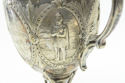 Lot 220 - A Victorian silver plated twin handled trophy cup