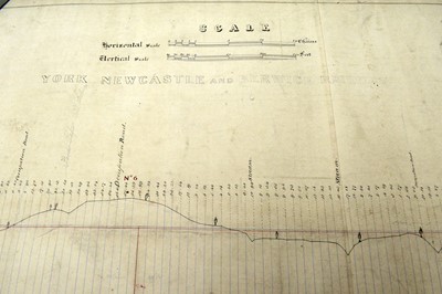 Lot 799 - A mid-19th Century section detail or map of The York Newcastle and Berwick Railway