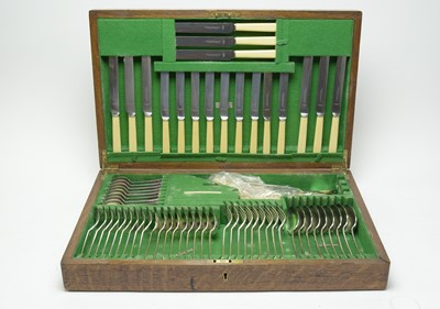 Lot 202 - An early 20th Century canteen of silver plated cutlery, by The Northern Goldsmiths Co