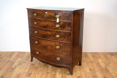 Lot 40 - A late Georgian mahogany bowfront chest of drawers